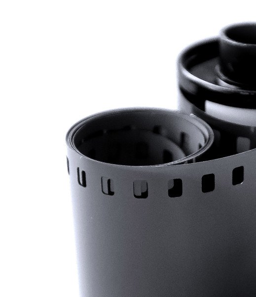 Greyscale film on white