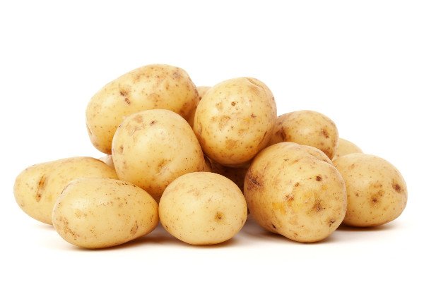 Potatoes on white background